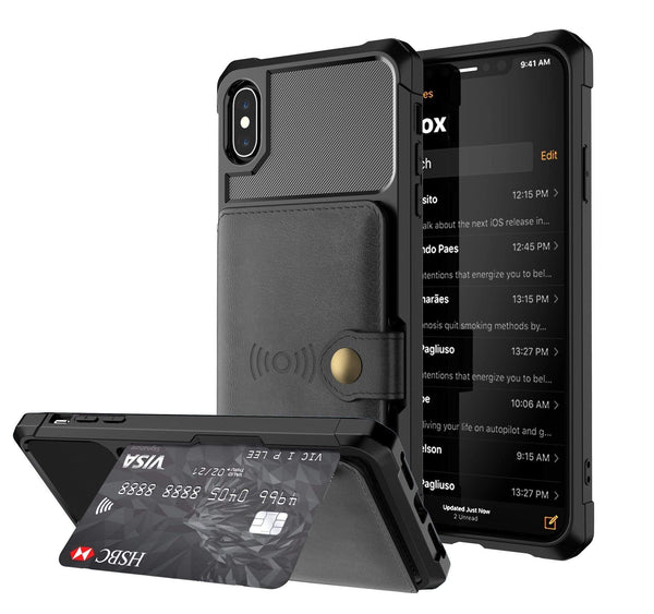 2-in-1 Shockproof Integrated Wallet iPhone Case Black / iPhone 7/8/SE 2020