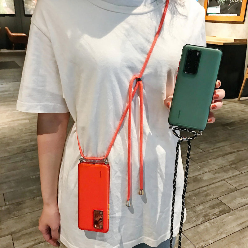Colored Huawei Mate Case with Braided Lanyard Strap