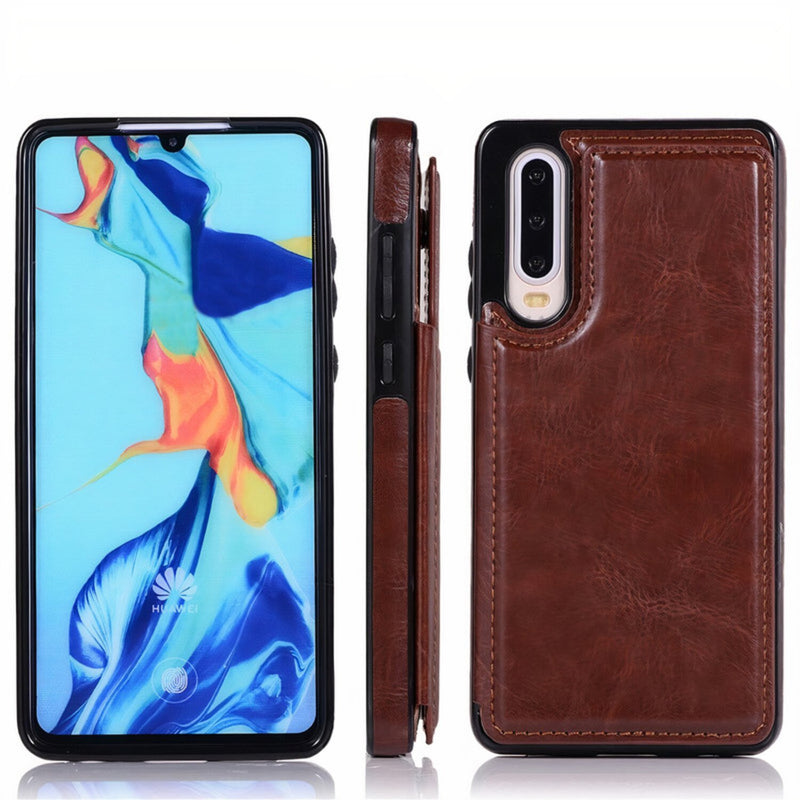Huawei P Leather Stand Wallet Case Brown / P40 Lite