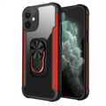 iPhone Transparent Armor Case with Metallic Ring Holder Red / iPhone 12 Pro Max