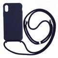 Lanyard Strap Necklace Soft iPhone Case Dark Blue / iPhone 11 Pro
