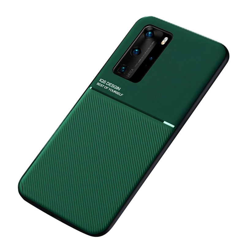 Matte Color Huawei P Case Compatible with Magnetic Holder Green / P40