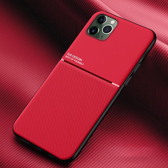 Matte Color iPhone Case Compatible with Magnetic Holder Red / iPhone 11 Pro