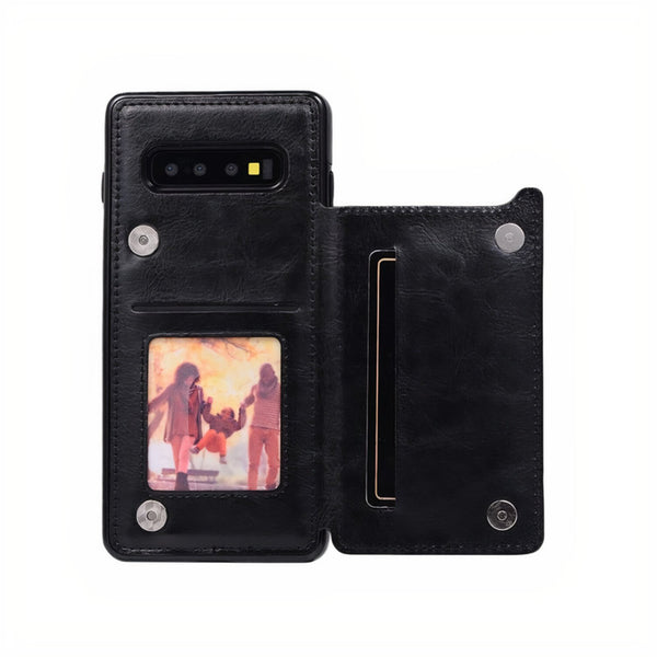 Samsung Galaxy Note Leather Stand Wallet Case Black / Galaxy Note10