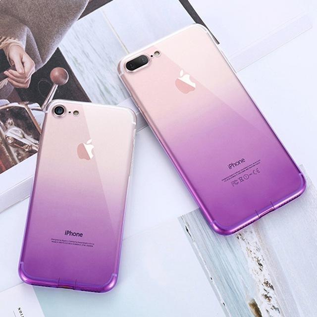 See-through Color Gradient iPhone Case Purple / iPhone 7 Plus/8 Plus