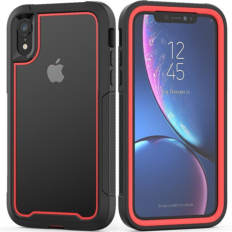 Shock Absorbing iPhone Housing with Front Protective Frame Red / iPhone XR