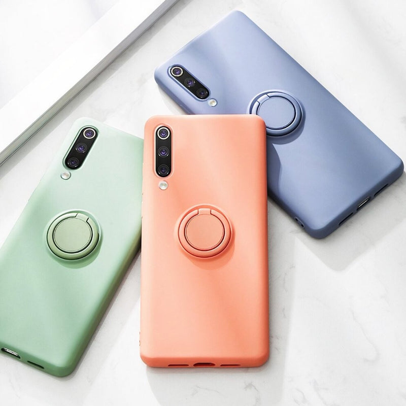 Soft Silicone Huawei P Case with Ring Stand