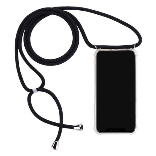 Transparent iPhone Case with Neck Strap Black / iPhone 11 Pro Max