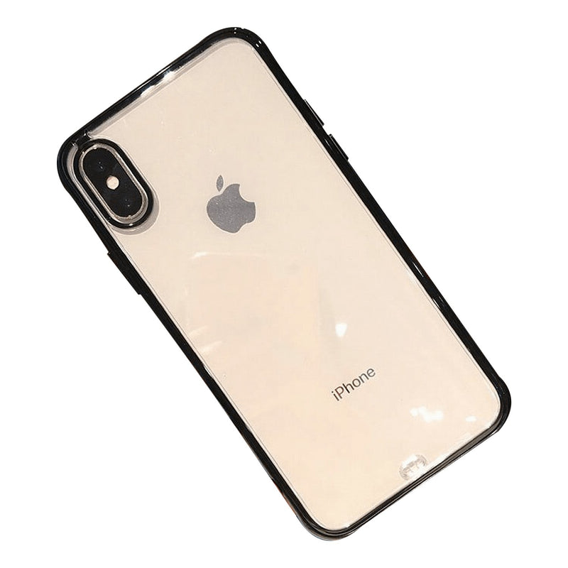 Transparent iPhone Case with Solid Borders Black / iPhone X/XS