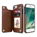 Wallet iPhone Cover with Artificial Leather Flap Brown / iPhone 7 Plus/8 Plus