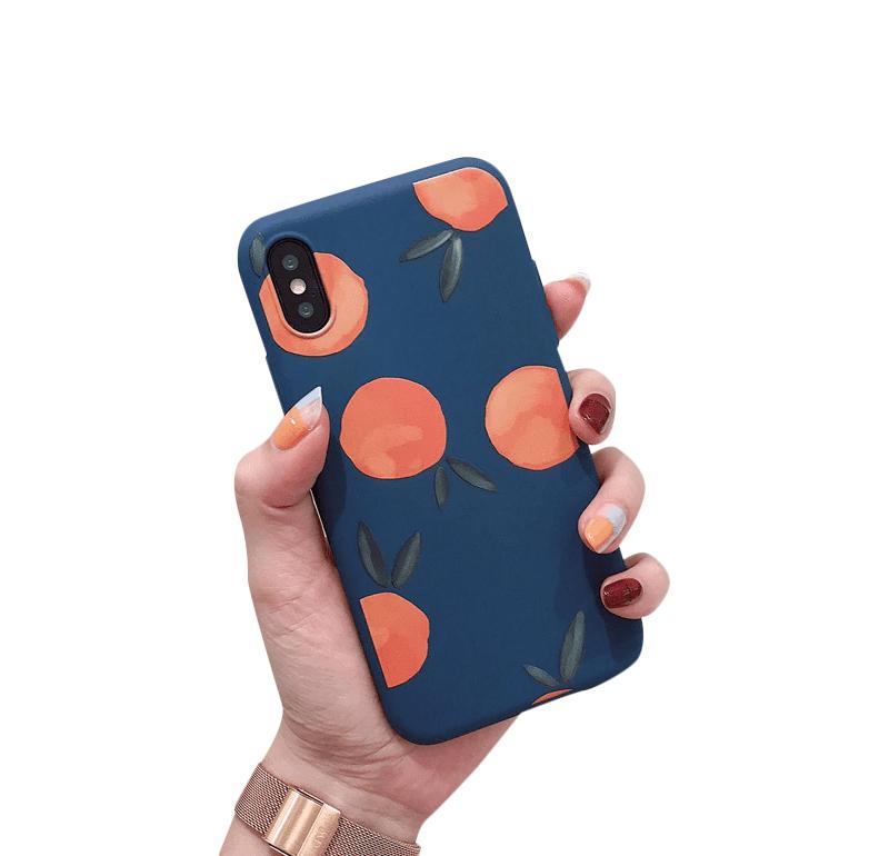 Watercolor Oranges Malleable iPhone Cover Blue / iPhone XR